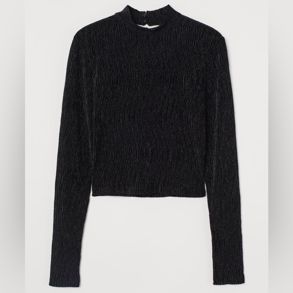 NWT h&m Velour crop Top, size Small